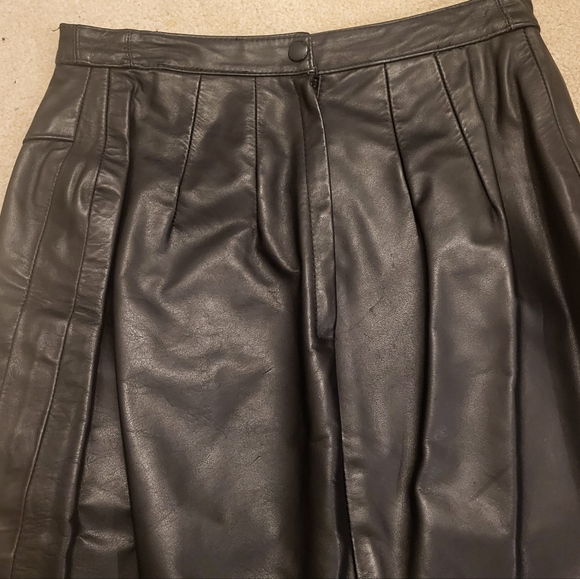 Vintage Northside Leather Pencil Skirt Front Slit Size 9 Made In USA - Picture 3 of 7